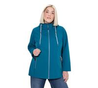 Ulla Popken Damen große Größen Übergrößen Plus Size HYPRAR Softshelljacke, wasserabweisend,Reißverschlusstaschen Petrol 42+ 842304751-42+