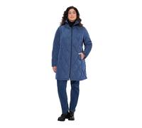 Ulla Popken Damen große Größen Übergrößen Plus Size HYPRAR, Steppmantel, wasserabweisend, Kapuzenkragen Nachtblau 42+ 842937129-42+