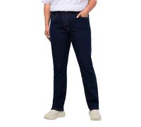 Ulla Popken Damen große Größen Übergrößen Plus Size Jeans Mandy, gerades Bein, Stretch, 5-Pocket-Form Blue Denim 21 702859902-21