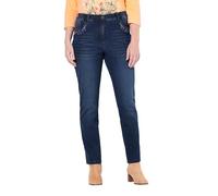 Ulla Popken Damen große Größen Übergrößen Plus Size Jeans Mia, Stickerei, Komfortbund, Stretchdenim Blue Denim 54 834863902-54