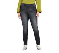 Ulla Popken Damen große Größen Übergrößen Plus Size Jeans Sarah, Ziersteine, schmales Bein Black 29 830525100-29