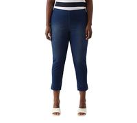 Ulla Popken Damen große Größen Übergrößen Plus Size Jersey-Capri Sienna, schmales Bein, Saumschlitze