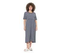 Ulla Popken Damen große Größen Übergrößen Plus Size Jersey-Kleid, Streifen,Überschnitten