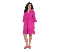 Ulla Popken Damen große Größen Übergrößen Plus Size Jerseykleid, A-Linie, Tunika-Ausschnitt, 3/4-Arm orientpink 46+ 850720800-46+