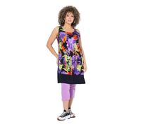 Ulla Popken Damen große Größen Übergrößen Plus Size Jerseykleid, Bedruckt, A-Linie, Rundhals, ärmellos schwarz 50+ 840425100-50+