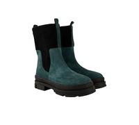 Ulla Popken Damen große Größen Übergrößen Plus Size Leder-Boots, Strickeinsatz, Wechselfußbett, Weite H Tanne 42 829721450-42