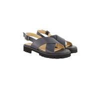 Ulla Popken Damen große Größen Übergrößen Plus Size Leder-Sandaletten, Kreuzriemen, Weite H Marine 39 828565133-39