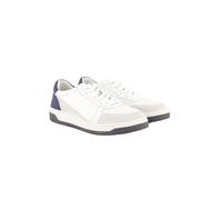 Ulla Popken Damen große Größen Übergrößen Plus Size Leder-Sneaker, Retro-Look, Wechselfußbett, Weite H Marine 44 835293770-44