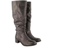 Ulla Popken Damen große Größen Übergrößen Plus Size Lederstiefel, XL-Schaft, Raffung, Weite H schwarz 44 834208100-44