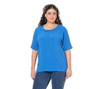 Ulla Popken Damen große Größen Übergrößen Plus Size Leinenmix-Bluse mit Schalkragen