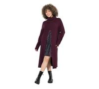 Ulla Popken Damen große Größen Übergrößen Plus Size Long-Pullover, A-Linie, Stehkragen, Langarm Pflaume 54+ 821607352-54+
