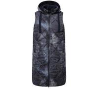 Ulla Popken Damen große Größen Übergrößen Plus Size Long-Steppweste, seitliche Zipper, Stehkragen, ärmellos blaugrau 50+ 821045728-50+