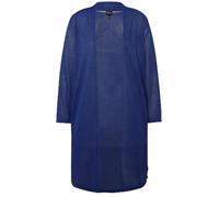 Ulla Popken Damen große Größen Übergrößen Plus Size Long-Strickjacke, Glitzer, Stehkragen, V-Ausschnitt Dunkles Saphir 50+ 817685740-50+