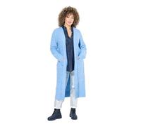 Ulla Popken Damen große Größen Übergrößen Plus Size Long-Strickjacke, Kapuze, offene Jacke, Linksstrick Pastell Petrol 50+ 832585725-50+