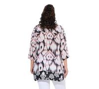 Ulla Popken Damen große Größen Übergrößen Plus Size Long-Tunika, Hemdkragen, 3/4-Arm, hinten länger Koralle 54+ 838876505-54+