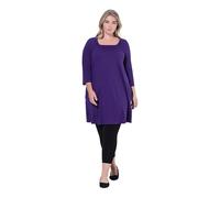 Ulla Popken Damen große Größen Übergrößen Plus Size Longshirt, A-Linie, Carré-Ausschnitt, 3/4-Arm Lilie 58+ 825970843-58+