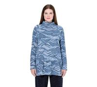 Ulla Popken Damen große Größen Übergrößen Plus Size Longshirt, A-Linie, Stehkragen, Langarm, Biobaumwolle Jeansblau 54+ 833212185-54+
