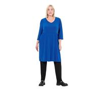 Ulla Popken Damen große Größen Übergrößen Plus Size Longshirt, A-Linie, Tunika-Ausschnitt, 3/4-Arm, Taschen Kobaltblau 58+ 832977750-58+