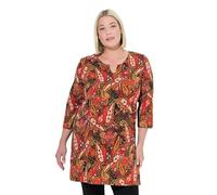 Ulla Popken Damen große Größen Übergrößen Plus Size Longshirt, Paisley, A-Linie, Tunika-Ausschnitt, 3/4-Arm schwarz 54+ 842549100-54+