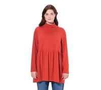 Ulla Popken Damen große Größen Übergrößen Plus Size Longshirt, Rollkragen, A-Linie, Langarm, Biobaumwolle