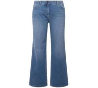 Ulla Popken Damen große Größen Übergrößen Plus Size Marlenejeans Mary, weites Bein, Komfortbund, Biobaumwolle Blue Denim 22 806288902-22