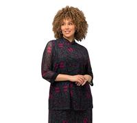 Ulla Popken Damen große Größen Übergrößen Plus Size Mesh-Shirt, A-Linie, doppellagig, Stehkragen, 3/4-Arm 821280