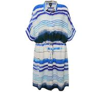 Ulla Popken Damen große Größen Übergrößen Plus Size Midikleid, Streifen, Oversized, Hemdkragen, Halbarm Marine 42+ 827516770-42+