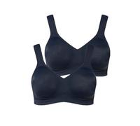 Ulla Popken Damen große Größen Übergrößen Plus Size Mikrofaser-BH, 2-er Pack, ohne Bügel, vorgeformte Cups Nachtblau 100C 793032139-100C