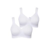 Ulla Popken Damen Mikrofaser-BH, 2er Pack Cup C-d BH, Schneeweiß, 100C EU