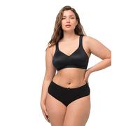 Ulla Popken Damen große Größen Übergrößen Plus Size Mikrofaser-BH, vorgeformte Cups, atmungsaktiv schwarz 100B 535571100-100B