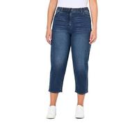 Ulla Popken Damen große Größen Übergrößen Plus Size Mom-Jeans, konisches Bein, Komfortbund Dark Blue Denim 44 835367903-44