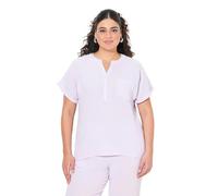 Ulla Popken Damen große Größen Übergrößen Plus Size Musselin-Bluse, Oversized, Tunika-Ausschnitt, Halbarm