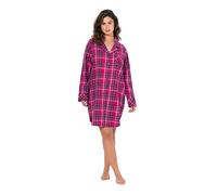 Ulla Popken Damen große Größen Übergrößen Plus Size Nachthemd, Flanell, Karo, Reverskragen, Langarm