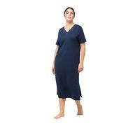 Ulla Popken Damen große Größen Übergrößen Plus Size Nachthemd, Lochstickerei, V-Ausschnitt, Halbarm, Modal