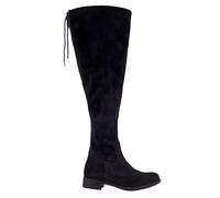 Ulla Popken Damen große Größen Übergrößen Plus Size Overknee-Stiefel, Bindeband, Reißverschluss, Weite H Marine 41 800238749-41
