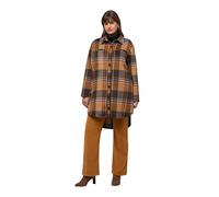 Ulla Popken Damen große Größen Übergrößen Plus Size Overshirt, Flanell, Hemdkragen, Oversized, Langarm hellblau 50+ 819433725-50+