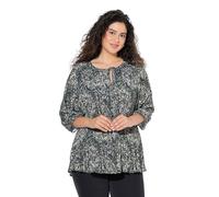 Ulla Popken Damen große Größen Übergrößen Plus Size Plissee Bluse mit Bindeband