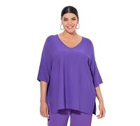 Ulla Popken Damen große Größen Übergrößen Plus Size Pullover, Oversized, V-Ausschnitt, Halbarm