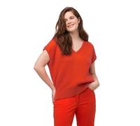 Ulla Popken Damen große Größen Übergrößen Plus Size Pullunder, tiefer V-Ausschnitt, ärmellos, Biobaumwolle dunkelorange 50+ 802854660-50+