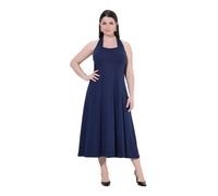 Ulla Popken Damen große Größen Übergrößen Plus Size Punto-Kleid, Neckholder, Carré-Ausschnitt, ärmellos Marine 44 852680770-44