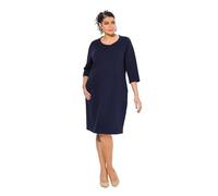 Ulla Popken Damen große Größen Übergrößen Plus Size Punto-Sweatkleid, Rundhals, 3/4-Arm, Taschen