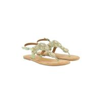 Ulla Popken Damen große Größen Übergrößen Plus Size Riemchensandalen, Perlen, Memory Foam, Weite H sommer grün 43 835325455-43