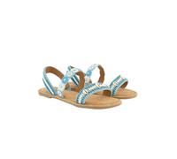 Ulla Popken Damen große Größen Übergrößen Plus Size Sandalen, Perlenstickerei, Memory Foam, Weite H himmelblau 39 835333719-39