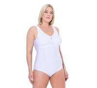 Ulla Popken Damen große Größen Übergrößen Plus Size Shaping-Body, Nadelstreifen, ohne BH tragbar schneeweiß 100E 705648200-100E