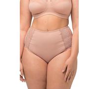 Ulla Popken Damen große Größen Übergrößen Plus Size Shaping-Miederhose, High Waist, seitliche Spitze Champagner 42+ 816430660-42+