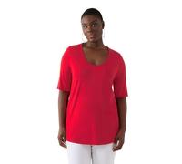 Ulla Popken Damen große Größen Übergrößen Plus Size Shirt 1/2 Arm Doublelayer Salsa 50+ 820860530-50+