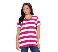 Ulla Popken Damen große Größen Übergrößen Plus Size Shirt, Ringel, Classic, Rundhals, Halbarm orientpink 46+ 847985800-46+