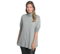 Ulla Popken Damen Camiseta, Cuello Alto, Slim, Manga Larga Unterhemd, Hellgraue Mischung, 64-66