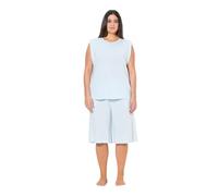 Ulla Popken Damen große Größen Übergrößen Plus Size Shorty, Zweiteiler, Rundhals, ärmellos, weites Bein bleu 42+ 838043700-42+