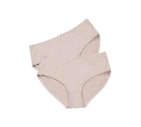 Ulla Popken Damen große Größen Übergrößen Plus Size Slips, 2er-Pack, Mikrofaser beige 50+ 781658300-50+
